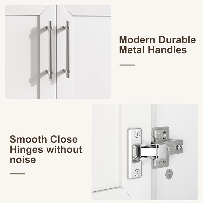 IDEALHOUSE 30" Bathroom Vanity with Sink, Freestanding Wooden Bathroom Vanity Cabinet with Soft-Closing Door and Metal Handle, Modern Floor Standing Storage for Small Spaces,White | White Bathroom Vanity With Sink & Adjustable Foot, Storage Cabinet Wit...