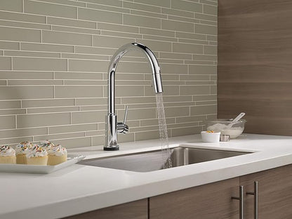 Delta Faucet Trinsic VoiceIQ Touchless Kitchen Faucet with Pull Down Sprayer, Smart Faucet, Alexa and Google Assistant Voice Activated, Kitchen Sink Faucet, Chrome 9159TV-DST