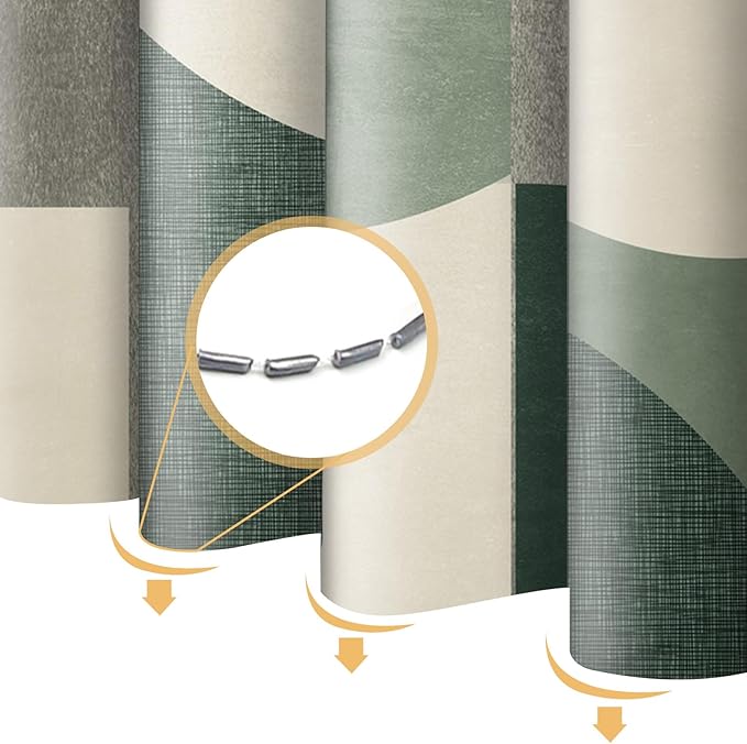 Green Shower Curtain Abstract Modern Geometry Circles Contemporary Style Sage Green Fabric Shower Curtains Decor Modern Bath Curtain Bathroom Accessories 72x72 Inches