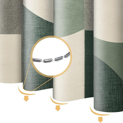 Green Shower Curtain Abstract Modern Geometry Circles Contemporary Style Sage Green Fabric Shower Curtains Decor Modern Bath Curtain Bathroom Accessories 72x72 Inches