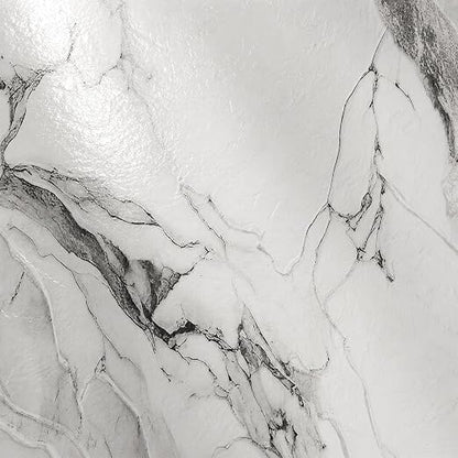 Marble Grain 12x12 Inch Peel and Stick Floor Tile, Ink Vein Marble, 10 PCS | NO Grout, NO Mess, For Kitchen Backsplash, Bathroom Update, Non-Slip & Scratch-Resistant