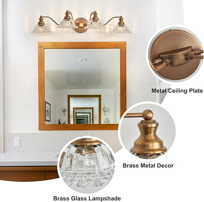 Brass 4 Light Vanity Lights for Bathroom Vanity Light Fixtures Bathroom Light Fixture