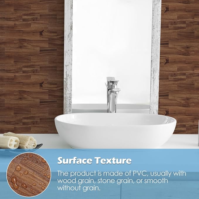 2026 New Upgrade Peel and Stick Backsplash Tile, Peel and Stick 11.34" X 11.57" Wall Tile for Kitchen, Bathroom, Fireplace, Laundry (Brown Woodgrain, 5 Packs)