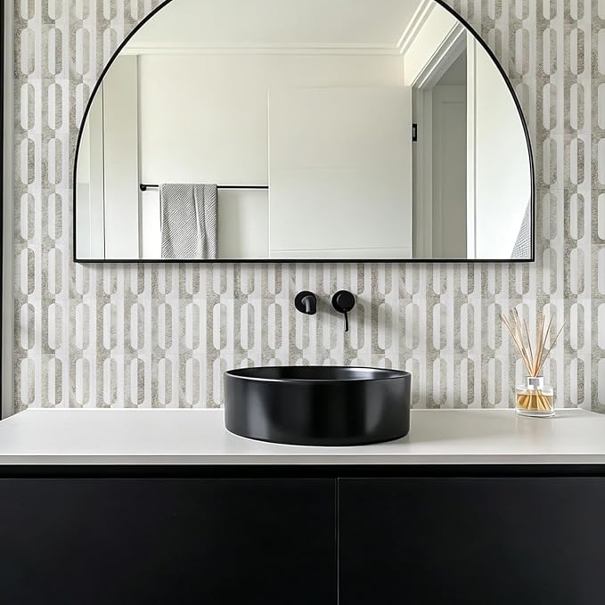 STICKGOO Peel and Stick Backsplash Tiles 12"x12", Waterproof Stick on Kitchen & Bathroom Backsplash, PVC Self Adhesive Wall Tiles for Fireplace, White/Beige Slate (10 Sheets)