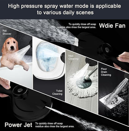 Black Filter Magnetic Shower Head with Handheld | High Pressure 9 setting Handheld Shower Head,Magnetic Bracket,59 Inches Stainless Steel Shower Hose,Filter Element
