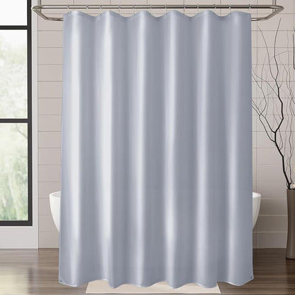 Titanker Fabric Shower Curtain Liner, Gray Shower Curtain Liner with 2 Magnets, 70 x 72 Inches, Cloth Shower Liner Waterproof Polyester, 85GSM, Easy Installation, Machine Washable, Blue Gray