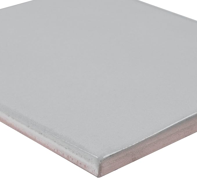 M S International Renzo Sky Glossy Ceramic Square Wall Tile for Bathroom, Kitchen Backsplash, Accent, and Shower - Sample