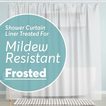 BigFoot Shower Curtain – 72 x 84 PEVA Premium Shower Curtain with Rustproof Metal Grommet and 3 Magnetic Weights – Odor Free and Compatible with Standard Showers, Frosted