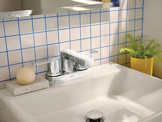 Moen Laris Two-Handle 4” Centerset Modern Bathroom Faucet, 84015