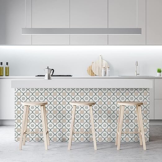 Peel & Stick Floor Tiles Self Adhesive Vinyl Flooring for Kitchen Bathroom Laundry Room Pet House Fireplace 20 Sheets 8"x8" Removable Floor Stickers Home Decor DIY (Green)