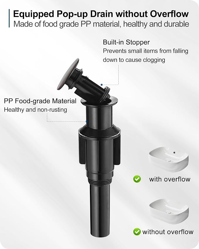 Oil Rubbed Bronze Bathroom Faucet 1 Hole, Brass Tall Bathroom Faucet Single Handle, 360 Degree Swivel Bath Faucet, Vessel Sink Faucet Bathroom Faucets with Pop-up Drain & Aerator for Farmhouse