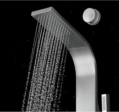 Blue Ocean 48" Stainless Steel SPS88213B Shower Panel Tower Column with Rainfall Shower Head and Handheld Shower (with hot/cold vavle) (Compact)