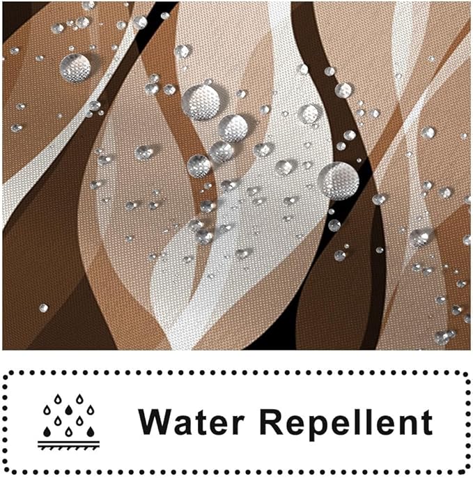 Brown Shower Curtain, Modern Abstract Grey and Brown Striped Shower Curtain Set for Bathroom Waterproof Tan Shower Curtain with Hooks, 72x84 Inch