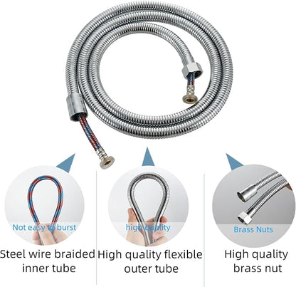 RV Shower Head with Hose, High Pressure 5 Setting Shower Head with Filter and On/Off, Water Saving Shower Head for RV/Camper, Travel Trailer, Motorhome,White，Save water (White)