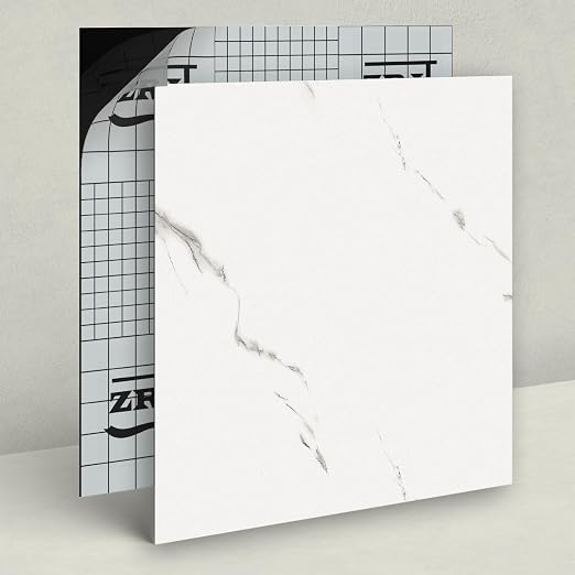 20-Pack Peel & Stick Floor Tiles 12 x 12 inch Vinyl Floor Self Adhesive Waterproof Flooring Planks DIY for Bathroom, Kitchen, Living Room, RV, Cover 20 Sq. Ft, White Vein Marble
