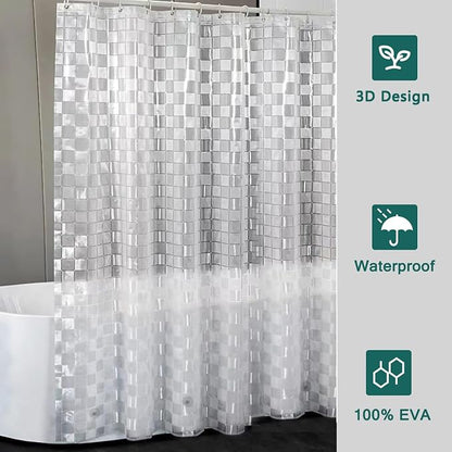 Shower Curtain Liner, 100% Waterproof Peva Shower Curtains with 3 Duty Heavy Bottom Magnets and 12 Rust Proof Grommets, 72x72 Weighted Shower Liner for Shower Stall, Bathtubs