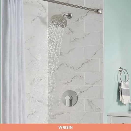 Shower Faucet Set Brushed Nickel, Shower Valve Kit with 6 Inch Showerhead