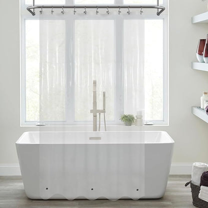 Mrs Awesome 54x78 Stall Shower Curtain Liner Clear | 3 Bottom Magnets,10 Rustproof Grommets,Water Proof Lightweight PEVA,54W x 78H for Shower Stall or RV Home Long Size