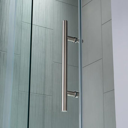 Woodbridge Frameless Bathtub Shower Doors 56-60" Width x 62" Height with 3/8"(10mm) Clear Tempered Glass in Brushed Nickel Finish