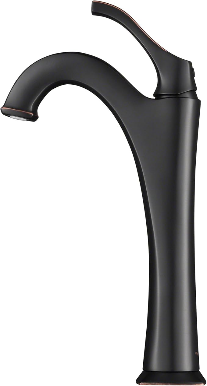 KRAUS KVF-1200ORB Arlo Single Handle Vessel Bathroom Faucet with Pop Up Drain, Oil Rubbed Bronze
