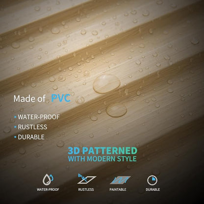 Art3d Fluted Slat 3D Wall Panels, Drop Ceiling Tiles, 12-Pack, Oak | 24" x 48" , Lightweight, Break-Proof, Compatible with Grid System, Ideal for Home, Commercial Spaces