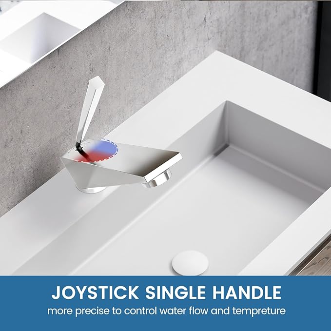 Bathroom Sink Faucet Chrome, Single Handle Brass Sink Faucet with Unique Design, Single Hole Basin Mixer for Lavatory, Vanity, RV, Modern Farmhouse, Suitable for 1 Hole