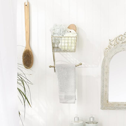 DII Rustic Farmhouse Bathroom Décor, Metal Storage, Toilet Paper Holder, Gold
