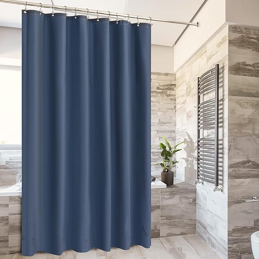 Barossa Design Navy Shower Curtain Liner with 6 Magnets - Waterproof PEVA Shower Liner for Bathroom, 72" x 72" Standard Size, PVC Free, Metal Grommets - Navy Blue, 72x72