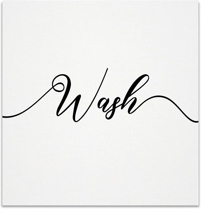 Renditions Gallery Simple Wash sign Bathroom Décor Gallery Wrapped Canvas Wall Art, 12x12,