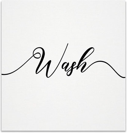 Renditions Gallery Simple Wash sign Bathroom Décor Gallery Wrapped Canvas Wall Art, 12x12,