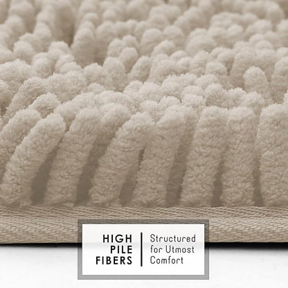 Hearth & Harbor Bathroom Rugs, Chenille Bath Mat - Machine Washable Bath Mats for Bathroom Non-Slip Backing Rubber, Quick Dry Bathroom Mat