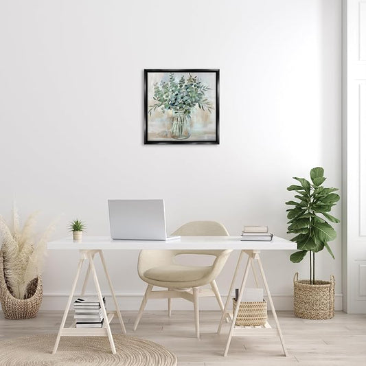 Soothing Eucalyptus Herb Arrangement, 24 x 24 Inch Canvas in Floater Frame | Stupell Industries · By Nan · Ready to hang · Perfect for farmhouse or rustic rooms · Made in USA