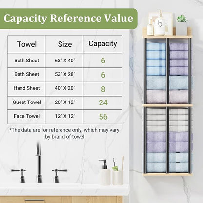 Large Capacity Three-Layer Towel Racks for Bathroom Wall Mounted, Updated 3 Bar Towel Holder for Bath Wall, Bath Towel Rack for Bathroom Wall, Metal Small Bathrooms Towel Storage Rack, Oak Color