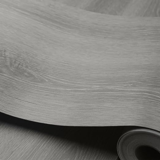 Wood Grain Peel and Stick Floor Tiles, 11.8" W × 394" L, Soft Gray | Soft wood‑look finish, Non‑slip texture, Long rolls reduce seams, Low‑maintenance surface, Budget‑friendly option, Waterproof