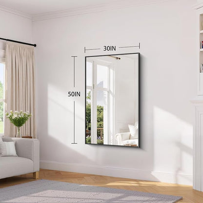Koonmi Black Bathroom Mirror for Over Sink,Metal Framed 30"x50" Wall Mirror