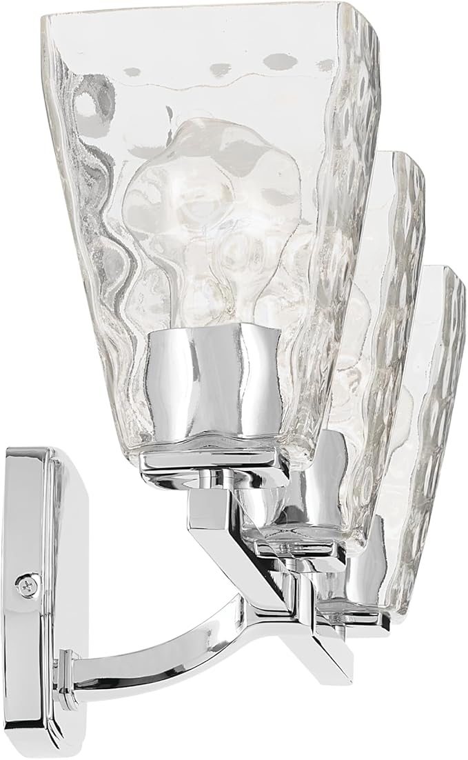 Kichler Marant 21.25" 3-Light Vanity Light with Clear Water Glass in Chrome, for Bathroom, Powder Room, Over a Mirror, (21.25" W x 9.5" H), 55216CHWTR