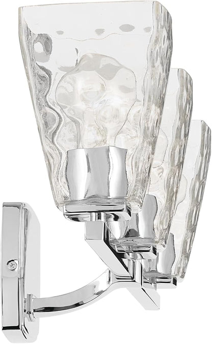 Kichler Marant 21.25" 3-Light Vanity Light with Clear Water Glass in Chrome, for Bathroom, Powder Room, Over a Mirror, (21.25" W x 9.5" H), 55216CHWTR