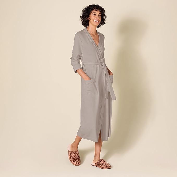 Amazon Essentials Women's Lightweight Waffle Full-Length Bath Robe (Available in Plus Size)
