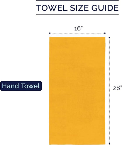 Elegant Comfort Premium Turkish Cotton 4 Pack Hand Towel Set - 16 x 28 inch, Luxurious Hotel Spa Quality 100% Turkish Cotton 4PC Hand Towel Set - Highly Absorbent - Soft Bathroom Towels, Orange