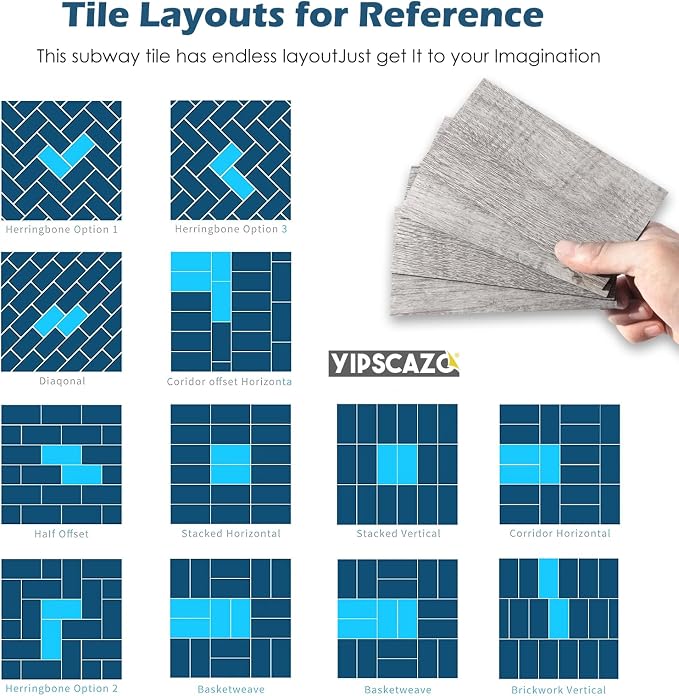Yipscazo 2026 New Upgrade Peel and Stick backsplash 3 x 6 Inches, Backsplash Tile Peel and Stick Tile for Kitchen, Bathroom, Laundry Room, Fireplace(Brown Wood Rustic, 160 Pieces)