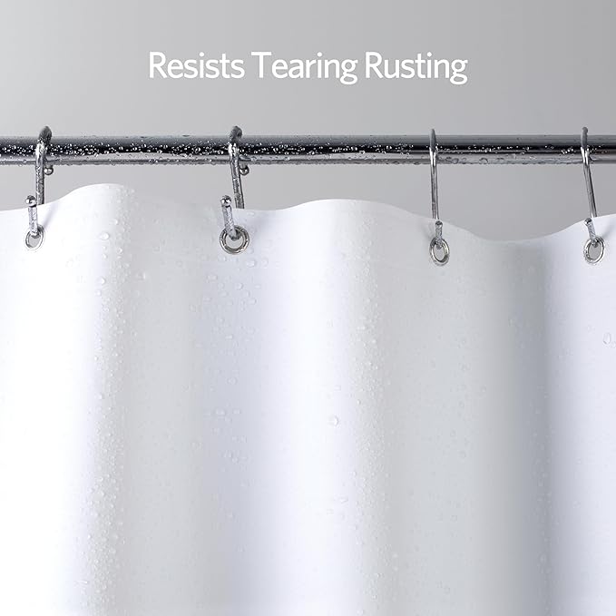 EHZNZIE Shower Curtain Liner Light Weight PEVA, Shower Liner 72x84 Inches, Waterproof, No Chemical Smell with 12 Rust Proof Metal Grommets for Bathroom Shower Curtain, Frosted