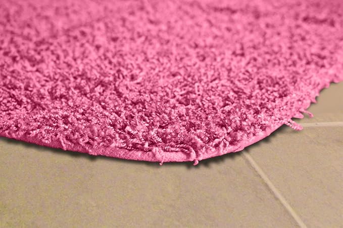 Garland Rug Jazz Nylon Washable 3 Piece Set (Lid, Contour, 21" x 34" Mat) Pink Bath Rugs Soft, Absorbent, and Stylish for Your Bathroom