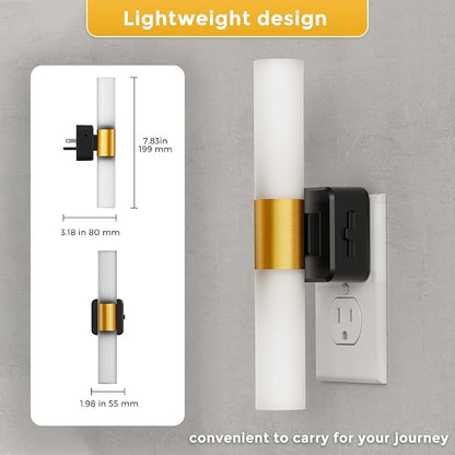 L LOHAS LED Night Light, 2 Pack Night Lights Plug into Wall | 3000K Soft White, 0-100LM Adjustable Brightness, 180° Rotating Plug in Night Light with Auto Light Sensor (Matte White)