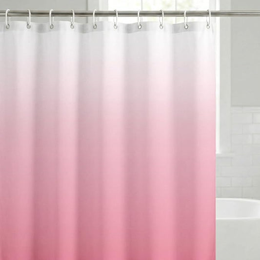 Americanflat 71x74 Pink Ombre Shower Curtain - Water-Resistant Long Shower Curtain with Durable Metal Grommets and 12 Hooks - 100% Polyester