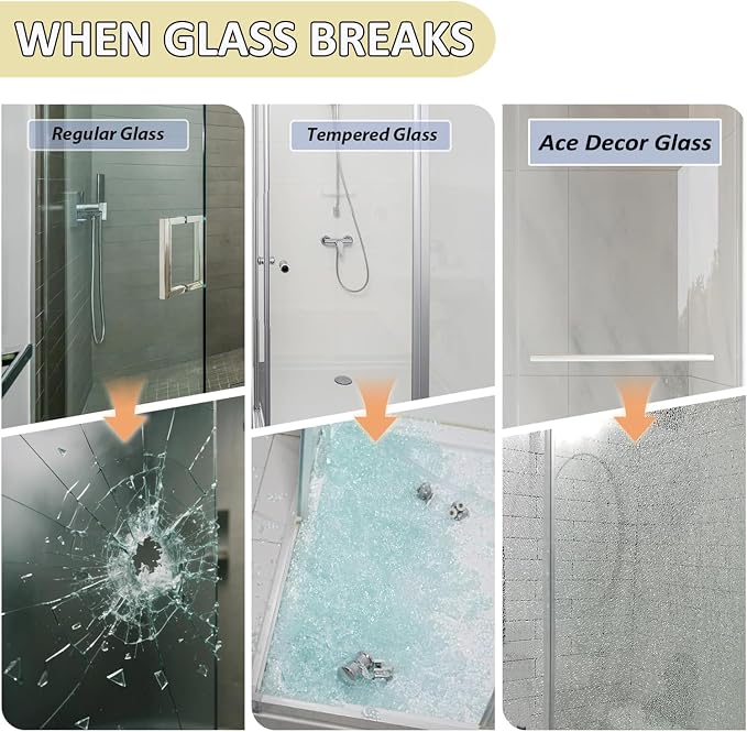 ACE DECOR Double Sliding Shower Door, 56-60" W x 70" H, Brushed Gold Finish | Bypass Semi-Frameless Shower Doors, 6mm Clear SGCC Tempered Glass, Easy-Clean Nano Coating&Leak-proof&Reversible Installation