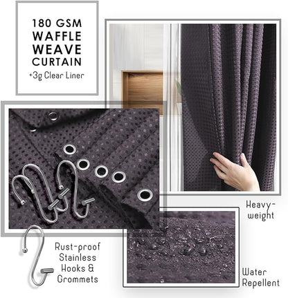Clara Clark Purple Bathroom Set, Bathroom Sets with Shower Curtain and Rugs | 22 Piece Bathroom Accessories Set with Toothbrush Holder, Soap Dispenser, Soap Dish, Toilet Brush, and Bathroom Trash Can