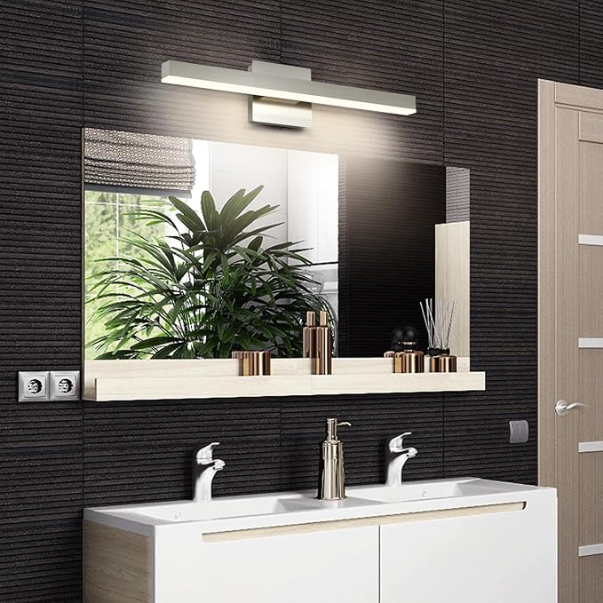 Joossnwell Bathroom Vanity Lighting Fixtures Over Mirror Brushed Nickel | 23.62 Inch bathroom Lights Fixtures Modern Vanity Light Bar Wall Mount Sconces Lamps 18W 4000K