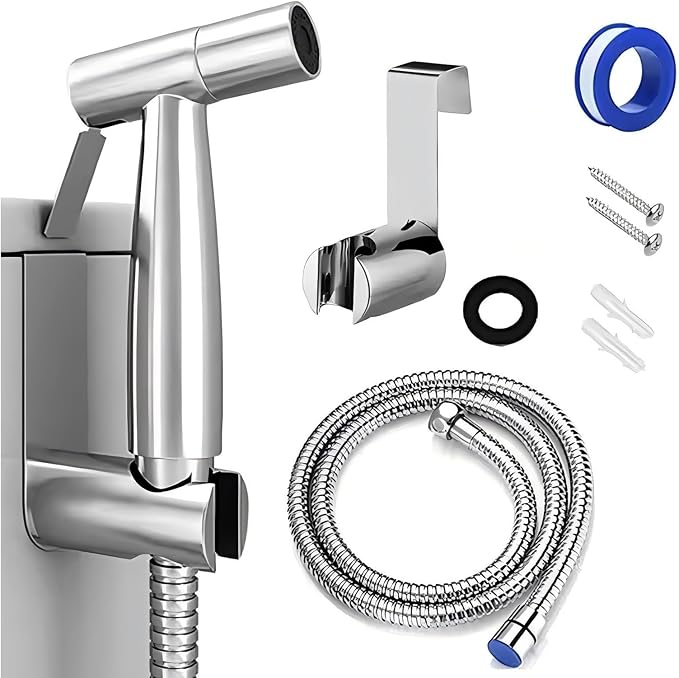 Handheld Bidet Sprayer for Toilet with Adjustable Water Pressure Control, Jet Spray for Toilet, Bidet Sprayer for Women and Men, Premium Handheld Bidet Attachment - anees