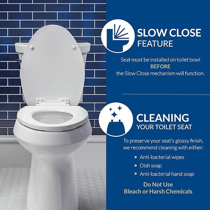 Bemis Ashland Modern Wood Toilet Seat with Decorative Edge, Slow Close, Secure Hinges, Made in USA, Round, Biscuit