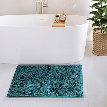 Hearth & Harbor Bathroom Rugs, Chenille Bath Mat - Machine Washable Bath Mats for Bathroom Non-Slip Backing Rubber, Quick Dry Bathroom Mat